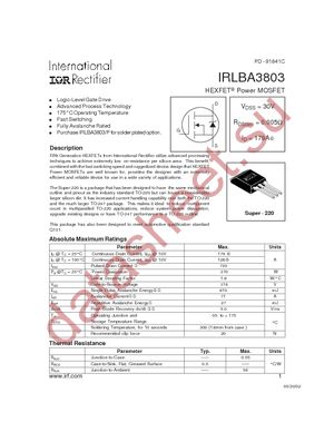 IRLBA3803P datasheet  